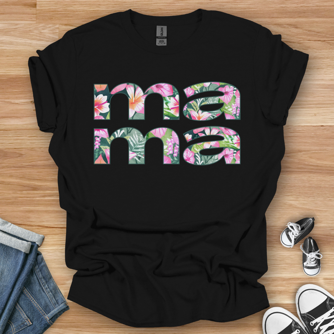 Hawaiian Flowers Mama T-Shirt