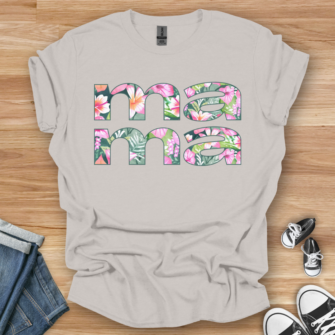 Hawaiian Flowers Mama T-Shirt