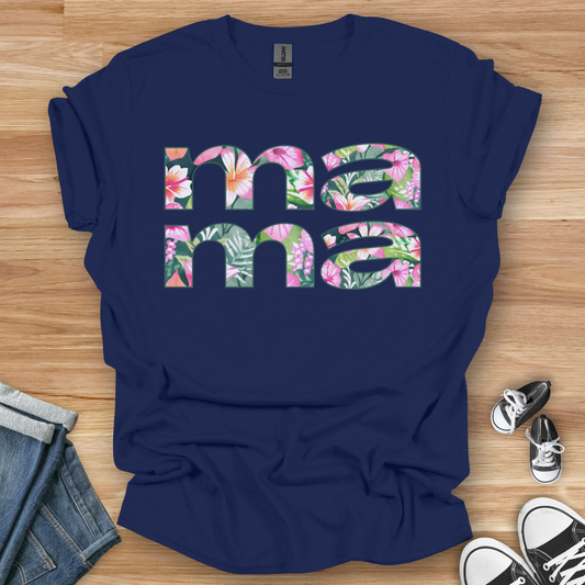 Hawaiian Flowers Mama T-Shirt