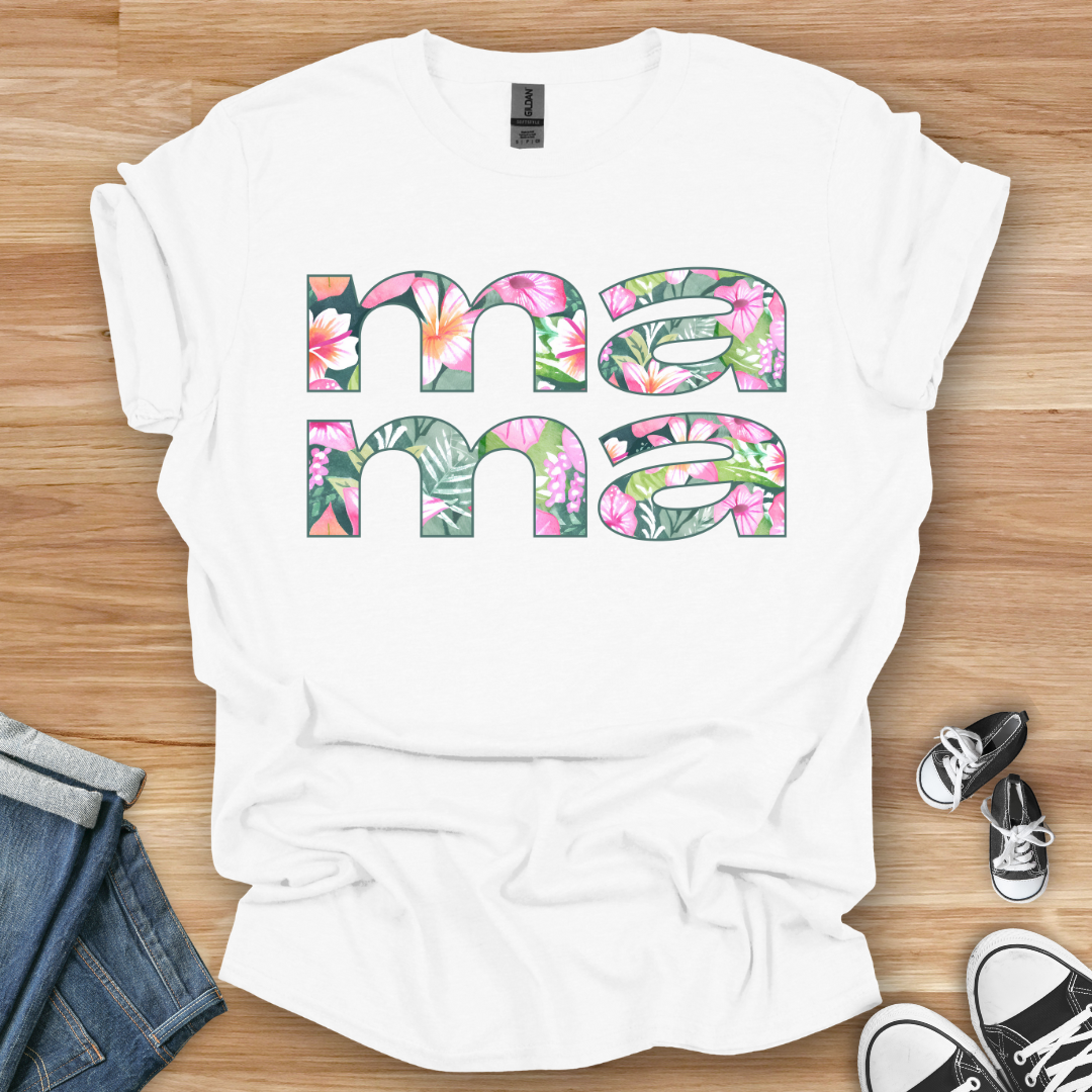 Hawaiian Flowers Mama T-Shirt